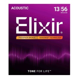 Elixir 16102 Phosphor Bronze Nanoweb Coated - Medium (.013-.056)