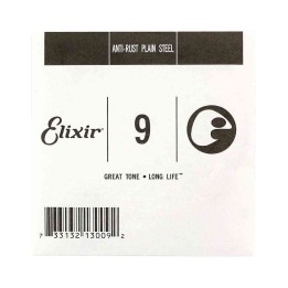 Elixir 13009 Single Strings: Anti-Rust Plain Steel Strings .009